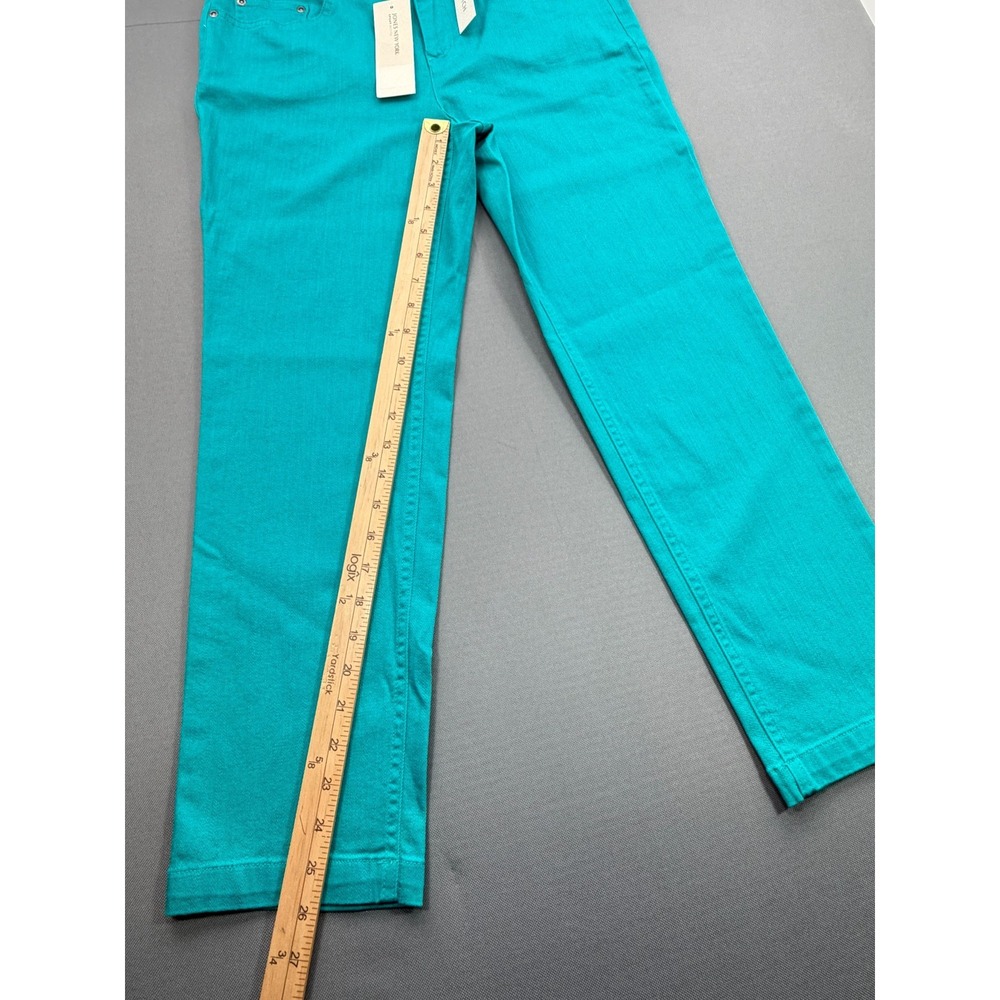 Jones New York Sport Petite Pants Aqua Green Rhinestone Stretch NWT | Womens 10P - Picture 9 of 15